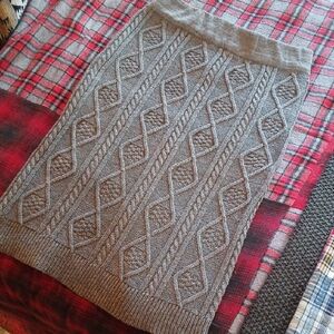 Gray Cable Knit Skirt